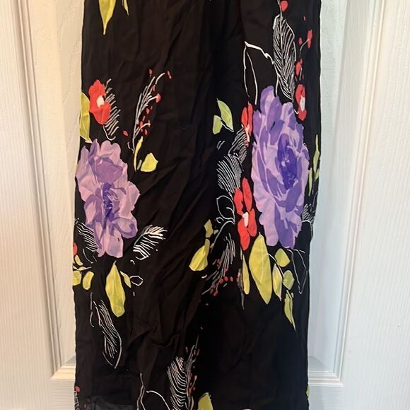 Floral Black Dress - Halter , Back Zip Dress - Worn Once - Petite 6 - Picture 3 of 5
